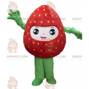 Costume da mascotte BIGGYMONKEY™ fragola gigante rossa e verde