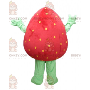 Costume da mascotte BIGGYMONKEY™ fragola gigante rossa e verde