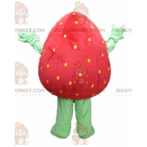 Costume da mascotte BIGGYMONKEY™ fragola gigante rossa e verde