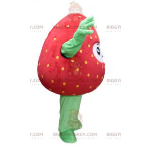 Traje de mascote BIGGYMONKEY™ de morango gigante vermelho e