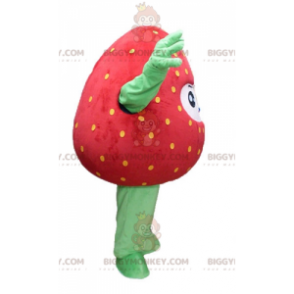 Traje de mascote BIGGYMONKEY™ de morango gigante vermelho e