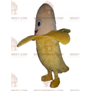 BIGGYMONKEY™ Giant Yellow and Tan Smiling Banana Mascot Costume