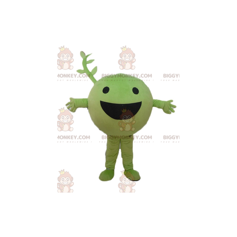 Very Smiling Green Vegetable Fruit Pea BIGGYMONKEY™ Mascot