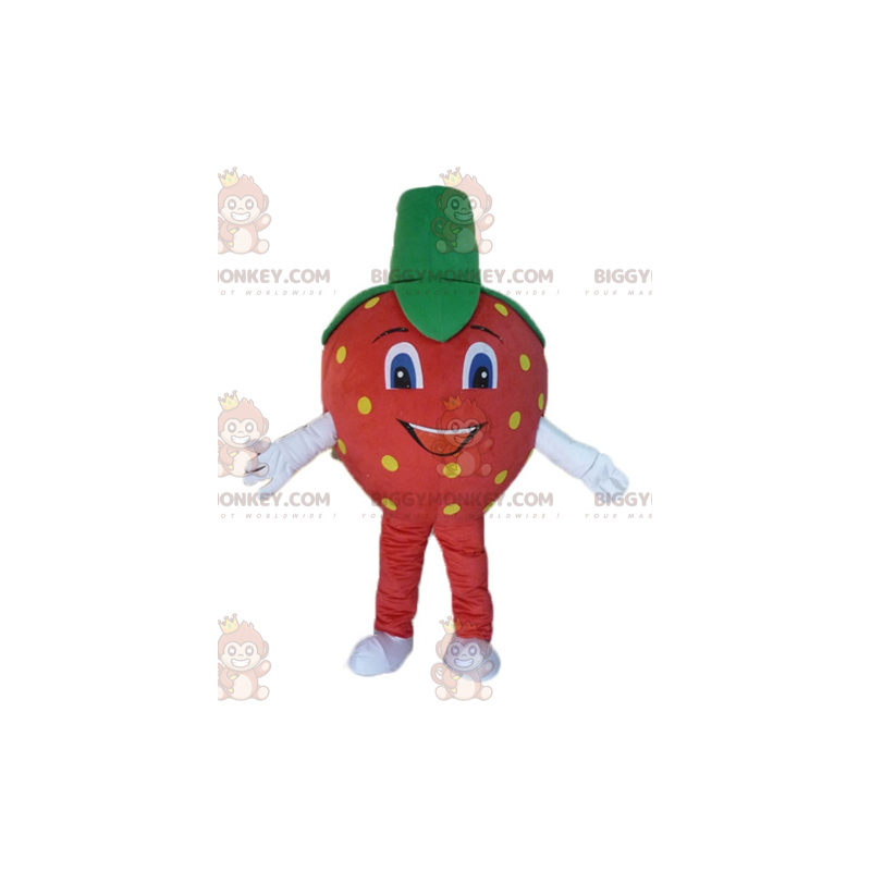 Costume da mascotte gigante rosso giallo e verde fragola