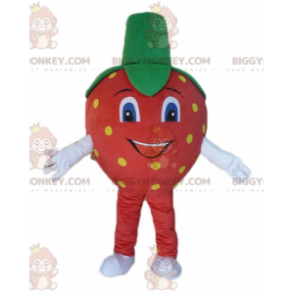 Kæmpe rød gul og grøn jordbær BIGGYMONKEY™ maskot kostume -