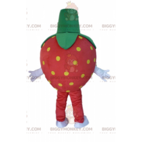 Costume da mascotte gigante rosso giallo e verde fragola