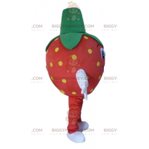 Costume da mascotte gigante rosso giallo e verde fragola