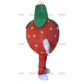 Costume da mascotte gigante rosso giallo e verde fragola