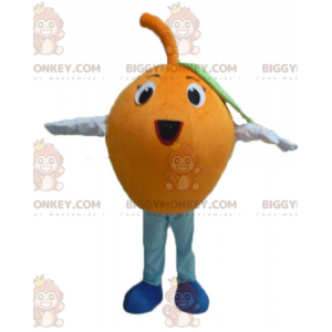 Lustiges rundes orangefarbenes BIGGYMONKEY™-Maskottchen-Kostüm