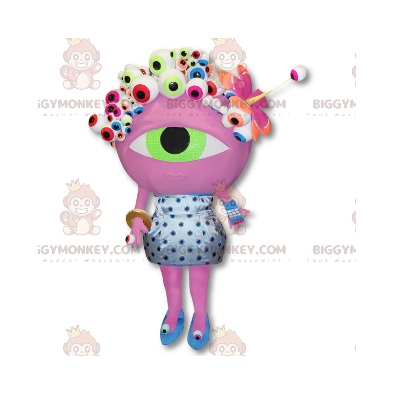 Numericable Alien BIGGYMONKEY™ Mascot Costume - Pink Big Eye
