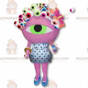 Numericable Alien BIGGYMONKEY™ Mascot Costume - Rosa Big Eye