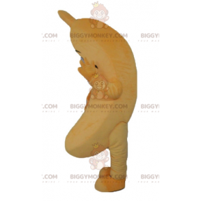 Traje de mascote de banana gigante laranja com aparência