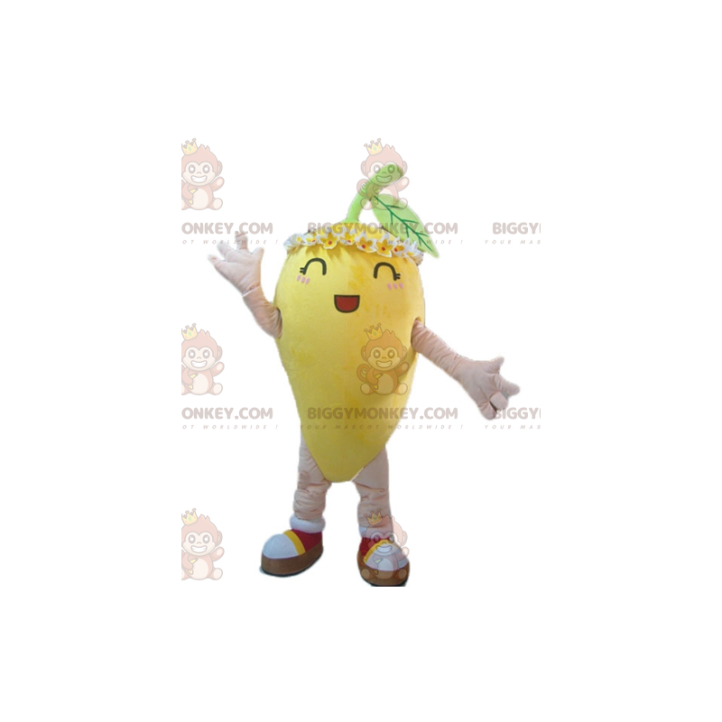 Costume de mascotte BIGGYMONKEY™ de citron jaune avec des