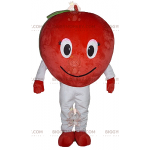 Χαμογελαστή στολή μασκότ BIGGYMONKEY™, γιγάντιο κόκκινο μήλο -