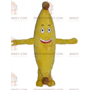 Costume mascotte BIGGYMONKEY™ banana gialla sorridente gigante