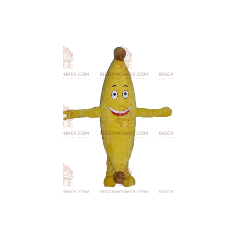 Costume mascotte BIGGYMONKEY™ banana gialla sorridente gigante
