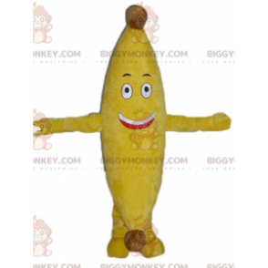 Costume mascotte BIGGYMONKEY™ banana gialla sorridente gigante