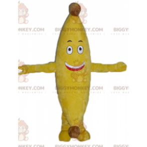 Disfraz de mascota Banana amarilla sonriente gigante