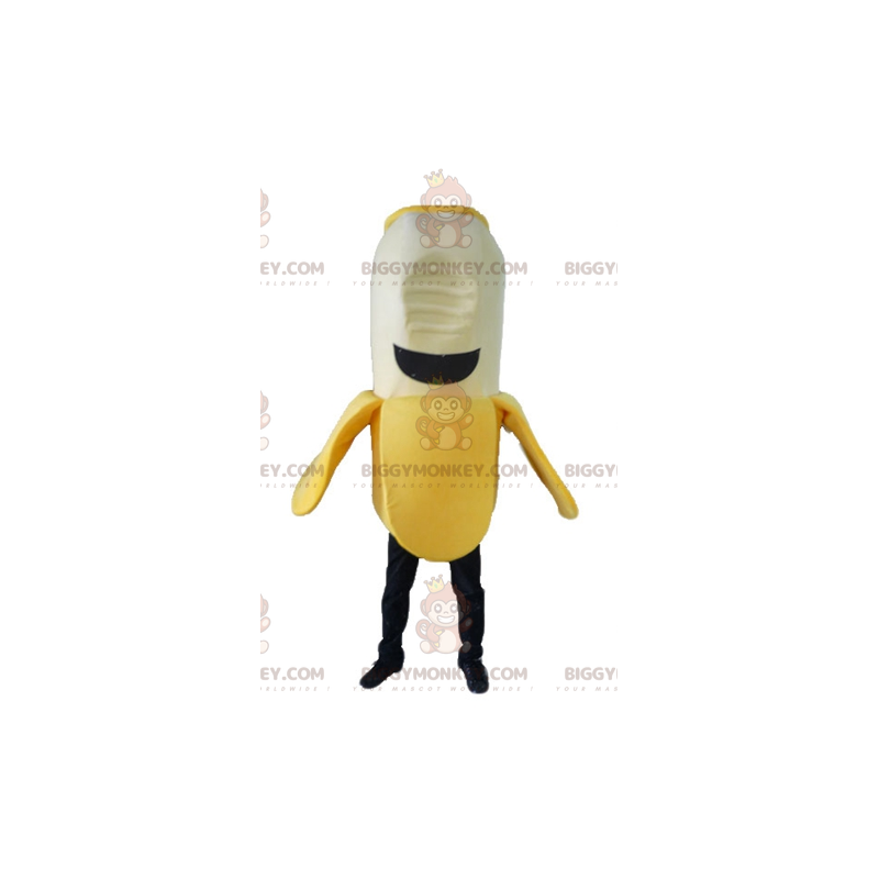 Kostým žlutobílého a černého banánu BIGGYMONKEY™ maskota –