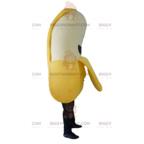 Costume de mascotte BIGGYMONKEY™ de banane jaune blanche et