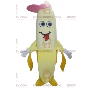 Kostium maskotki BIGGYMONKEY™ Wielki żółty banan z różową