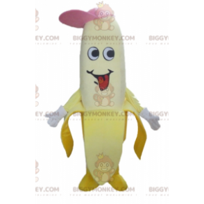 BIGGYMONKEY™ Costume da mascotte Banana gialla gigante con