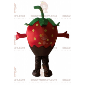 Costume de mascotte BIGGYMONKEY™ de fraise au chocolat très