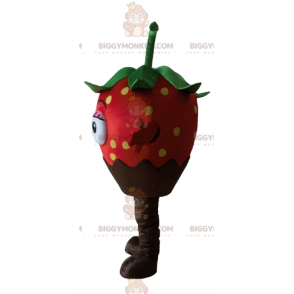 Costume de mascotte BIGGYMONKEY™ de fraise au chocolat très