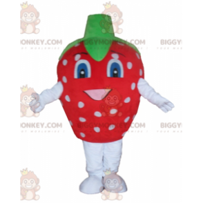 Kæmpe rød hvid og grøn jordbær BIGGYMONKEY™ maskot kostume -
