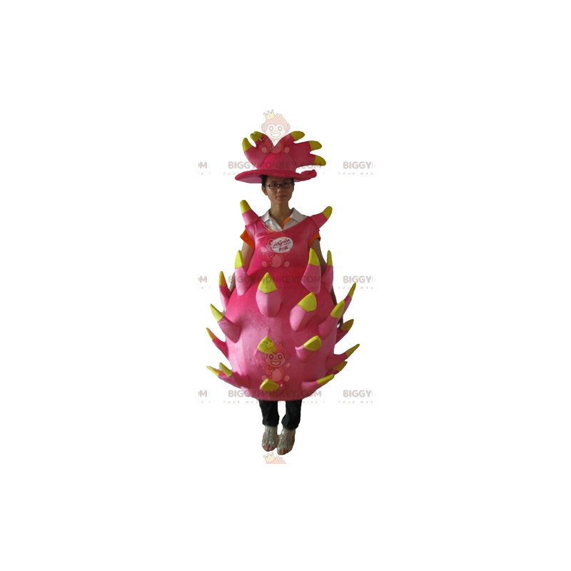 Giant Pink and Yellow Dragon Fruit BIGGYMONKEY™ Mascot Costume