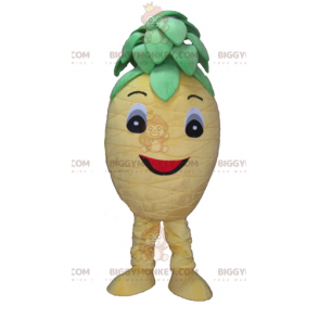 Costume de mascotte BIGGYMONKEY™ d'ananas jaune et vert mignon