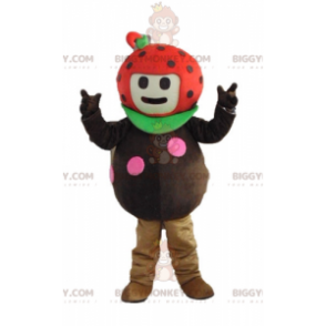 Costume de mascotte BIGGYMONKEY™ de fraise de coccinelle marron