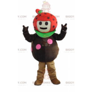 Fantasia de mascote BIGGYMONKEY™ de joaninha marrom vermelho e