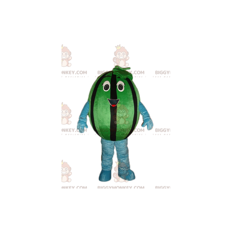 Costume da mascotte gigante verde e nero Anguria BIGGYMONKEY™ -