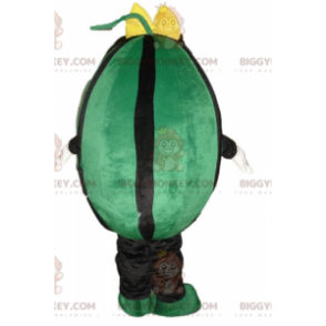 Costume de mascotte BIGGYMONKEY™ de pastèque verte et noire