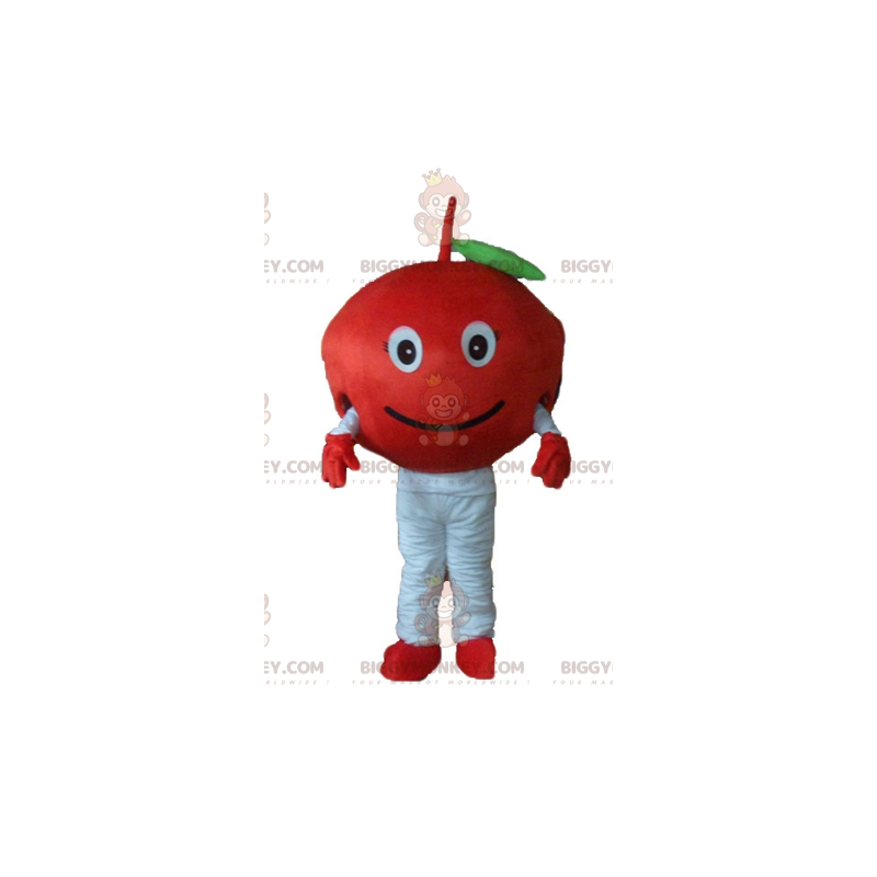 Cute Smiling Red Cherry BIGGYMONKEY™ Mascot Costume –