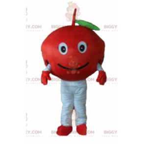 Bonito disfraz de mascota BIGGYMONKEY™ de cereza roja sonriente