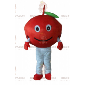 Słodki kostium maskotka uśmiechnięta czerwona wiśnia
