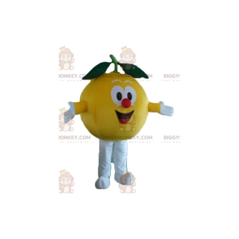 Costume de mascotte BIGGYMONKEY™ de citron jaune tout rond et