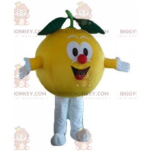 Costume de mascotte BIGGYMONKEY™ de citron jaune tout rond et