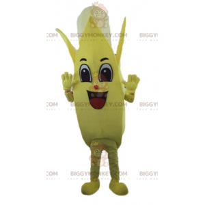 Costume mascotte BIGGYMONKEY™ banana gigante gialla e bianca -