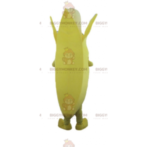 Fantasia de mascote gigante de banana amarela e branca