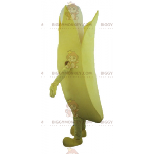 Gigantische gele en witte banaan BIGGYMONKEY™ mascottekostuum -