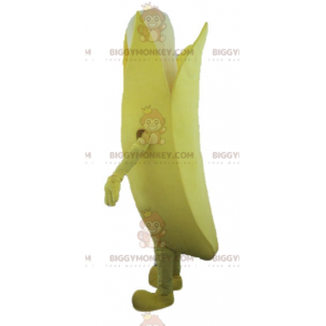 Disfraz de mascota Banana gigante amarilla y blanca