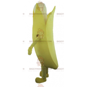 Gigantische gele en witte banaan BIGGYMONKEY™ mascottekostuum -