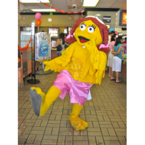 Costume da mascotte BIGGYMONKEY™ da anatra gialla per bambina
