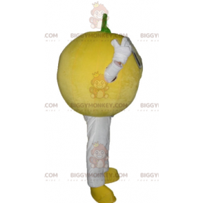 Costume de mascotte BIGGYMONKEY™ de citron jaune tout rond et