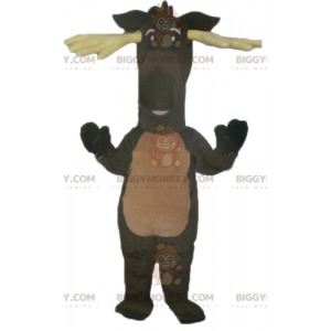 BIGGYMONKEY™ Costume da mascotte renna caribù marrone con corna