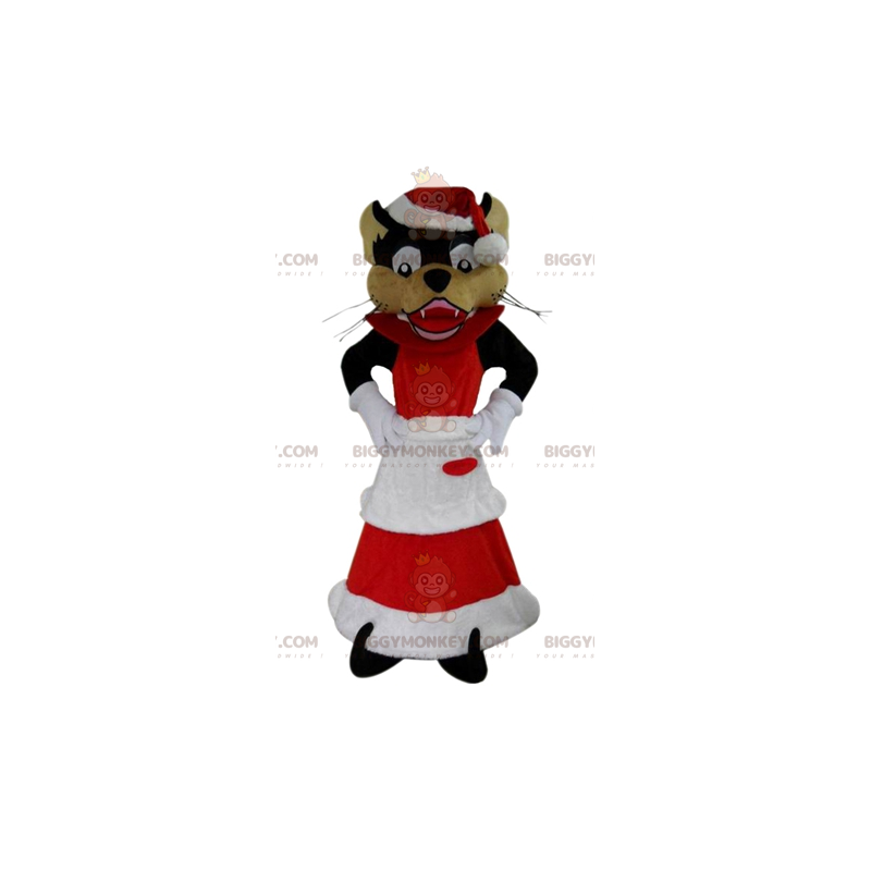 Kostým vlka BIGGYMONKEY™ v kostýmu paní Clausové –