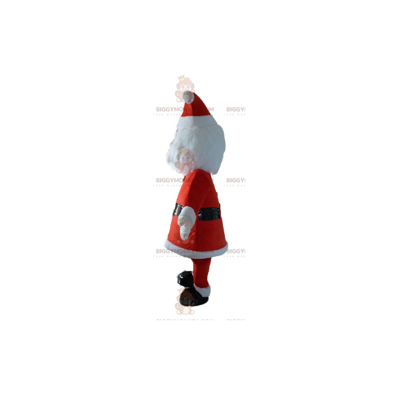 Traje de mascote de Papai Noel BIGGYMONKEY™ vestido de vermelho